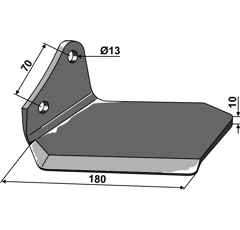 Ersatzflügel - links - Delta Flex 180 mm Kongskilde Nachbau 101IND805L