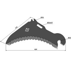 Fräsmesser für MENGELE 01-129690 Nachbau  