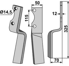 Rotorzinken,  Rechts 325 x 50 Howard Nachbau