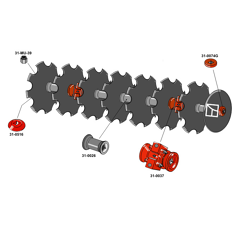 Segment mit 12 gezackten Scheiben Ø610, 2570 mm, für Grubber – Nachbau  