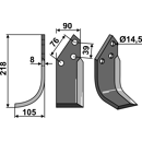 Fräsmesser Links 218 x 90 Breviglieri Nachbau
