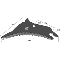 Lame pour presse à balle KUHN Z4545590 adaptable - Blacksteel©