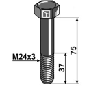 Schraube Mulcher M24x3x75 - 10.9 Nachbau