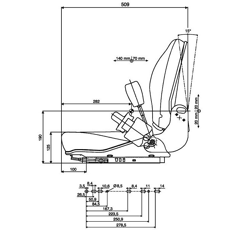 Gefederter Sitz, mechanisch GRAMMER B12 PVC mit Sitzkontaktschalter