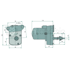 Moteur d'essuie-glace 90° M10 x 1 mm adaptable