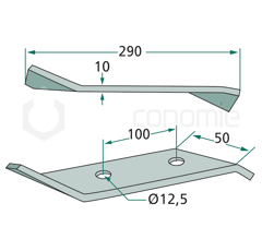 Fléau 290 mm pour broyeur SAMSON adaptable
