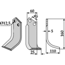Fräsmesser - rechts MAS52R Maschio Nachbau