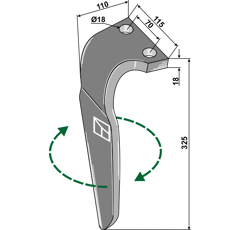 Kreiseleggenzinken rechts FALC 325x115 540129 Nachbau