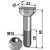 Bulón de cabeza rectangular M10 x 65 mm para rotavator RG00031301 FALC - RAU adaptable