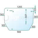 Vitre arrière claire pour machine agricole ZETOR 10368441 adaptable