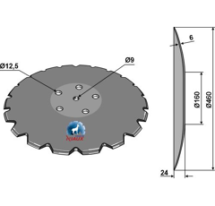 Disque crénelé Ø460x6 mm pour semoir KVERNELAND AC353951 adaptable - Blacksteel©