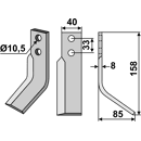 Fräsmesser Rechts 158 x 40 Zappator Nachbau