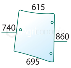 Eckfenster L. von Landmaschine MASSEY FERGUSON 4272765M1 Nachbau