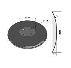 Scheibe glatt ∅510x5 für Grubber AMAZONE 78201987 Nachbau