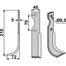 Fräsmesser Links 210 x 40 Adriatica Nachbau