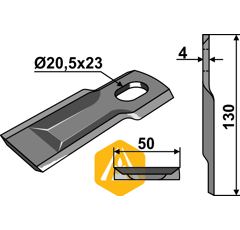 Couteau rotatif pour faucheuse TAARUP 56110500 adaptable - Blacksteel©