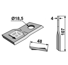 Couteau rotatif gauche pour faucheuse VICON - PZ VN90261559 adaptable - BlackSteel©