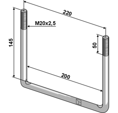Boulon étrier M20 x 2,5 mm adaptable - BlackSteel©