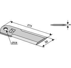 Couteau lisse pour moissonneuse batteuse CLAAS 0600172 adaptable- BlackSteel©