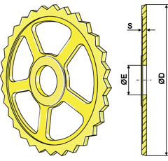 Roue étoile pour rouleau VÄDERSTAD 301012 adaptable - BlackSteel©