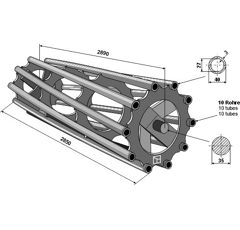 Rouleau tube packer 2850 mm adaptable - BlackSteel©