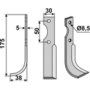 Fräsmesser Links 175 x 30 Adriatica Nachbau