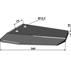 Flügelschar links für LEMKEN 3374417 Nachbau