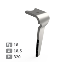 Dent de herse rotative Droite plaquettes carbure, fixation rapide KVERNELAND M44000150 adaptable