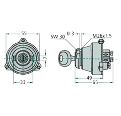 Contacteur d'éclairage pour machine agricole CASE IH 717638R91 adaptable
