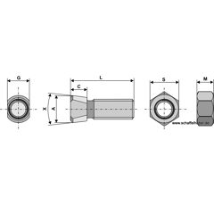 Pflugschraube oval Vogel & Noot / Frost Nachbau M14x2