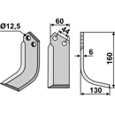 Fräsmesser Rechts 160 x 60 Agritalia, Carraro Nachbau