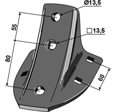 Pied de soc pour cultivateur DOUBLET- RECORD 0423300 adaptable