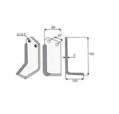 Lame droite pour fraise-rotavator MASCHIO 19100417 adaptable