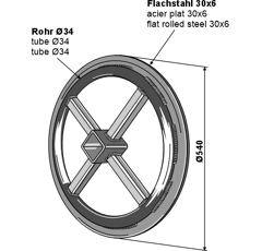 Rouleau à tubes Ø 540 mm adaptable - BlackSteel©