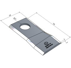 KM-Klinge rechts 110x48x3 mm, Loch Ø: 21 mm Claas Nachbau 