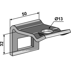 Bride de fixation pour dent 50 x 6 mm adaptable BlackSteel©