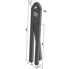 Schläger für Rebstammputzer 235 x 41 mm - Nachbau für Sauer, Wehrda und Röll