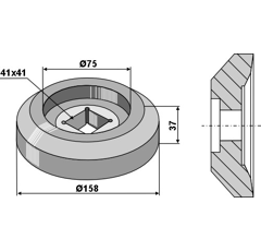 Flasque extérieure Ø 158 mm pour déchaumeur FROST adaptable