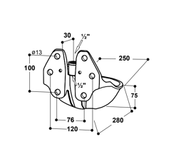 Abreuvoir SUEVIA 25R à soupape laiton ½" - pour équins et bovins
