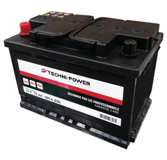 Batterie tracteur 12v 75Ah 680A + à gauche | TECHNI-POWER