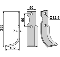 Fräsmesser Links 255 x 50 Bertolini, Ferrari Nachbau
