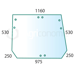 Vitre arrière pour machine agricole DEUTZ 0.010.6265.0 adaptable
