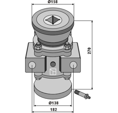 Komplettlager 270 mm für Vierkantwelle 50 x 50 – Nachbau  