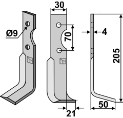 Lame droite pour Fraise/Rotavator AGRIA 17223 adaptable