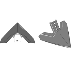 Soc triangulaire pour cultivateur KOCKERLING 900863 adaptable - Blacksteel©