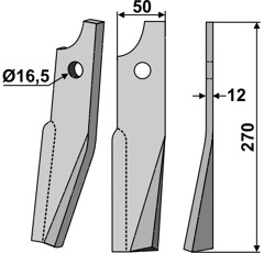 Fräsmesser - rechts KUH54R Kuhn Nachbau