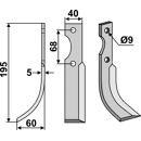 Fräsmesser Links 195 x 40 Benassi, Barbieri Nachbau