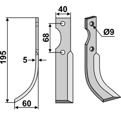 Fräsmesser Links 195 x 40 Benassi, Barbieri Nachbau