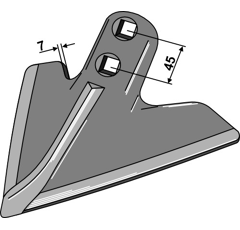 Soc à patte d'oie 300 x 7 mm pour cultivateur adaptable