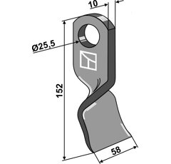 Schlegelmesser für Mulcher ORSI 23044 Nachbau  